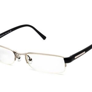 Rare Prada Eyeglasses VPR 52E Black & Silver Half Frame